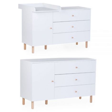 Comoda Childhome Wonder White cu Masa Infasat - imagine 3
