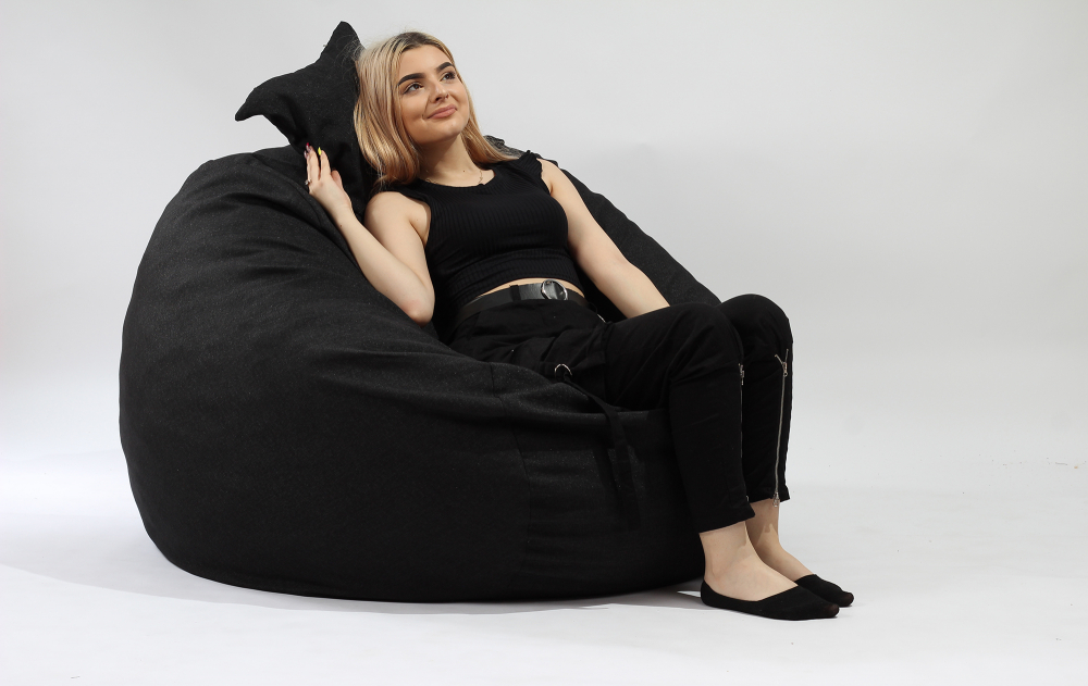 Fotoliu Pufrelax King Size | Confort Premium Black - imagine 2