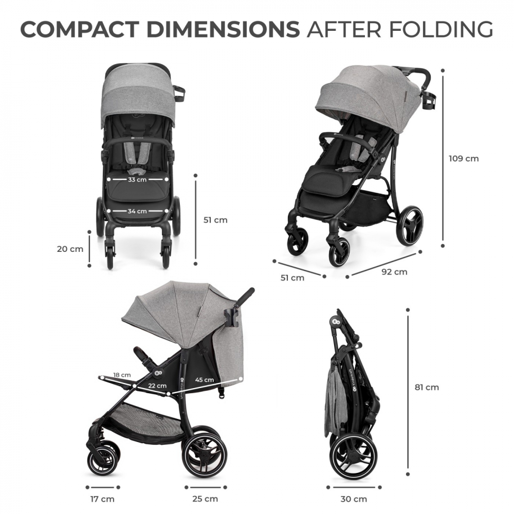 Carucior Sport Kinderkraft Trig 2 Grey - 24kg - imagine 3