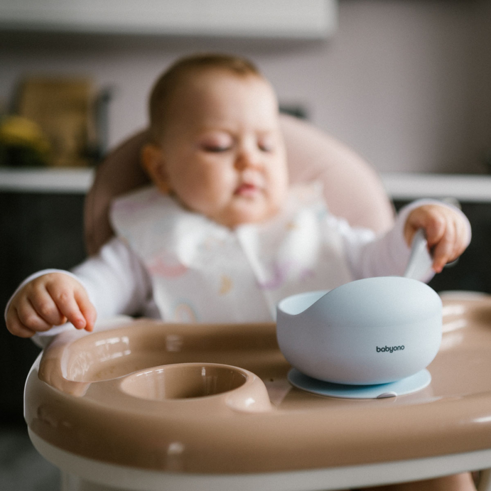 Bol Silicon Babyono cu Ventuza, Albastru - imagine 7