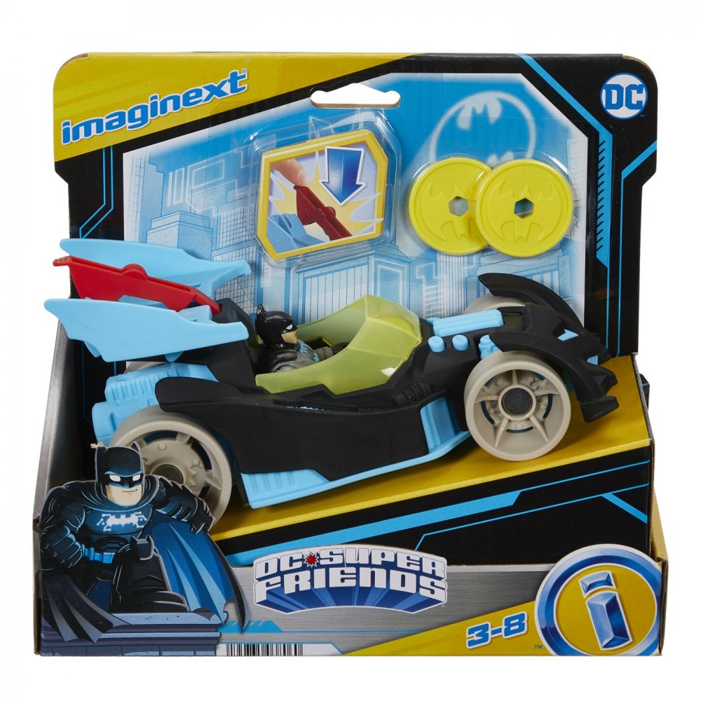 Fisher-Price Batman Cu Costum Gri și Vehicul
