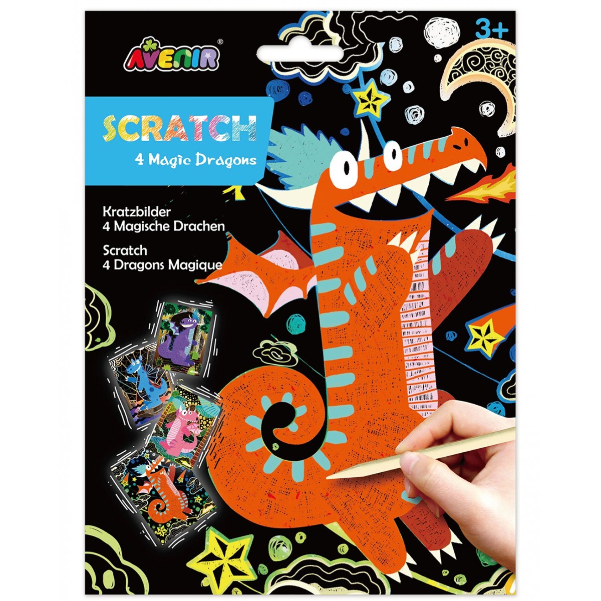 Kit Scratch Art Dragoni Magici Avenir | Creativitate