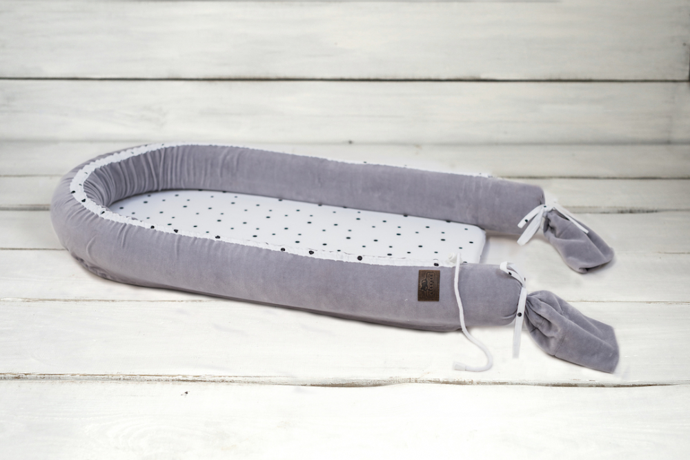 Baby Nest Velvet Premium Gri | Nor Pufos - imagine 10