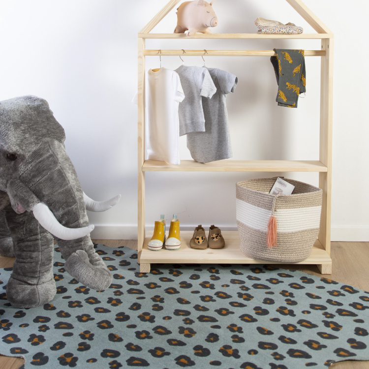 Covor Bumbac Childhome Leopard Albastru 145x160 cm - imagine 3