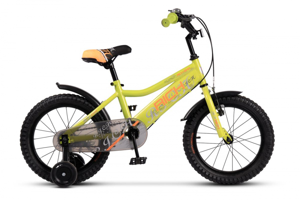 Bicicleta Rich 16" Copii 4-6 Ani Verde/Portocaliu