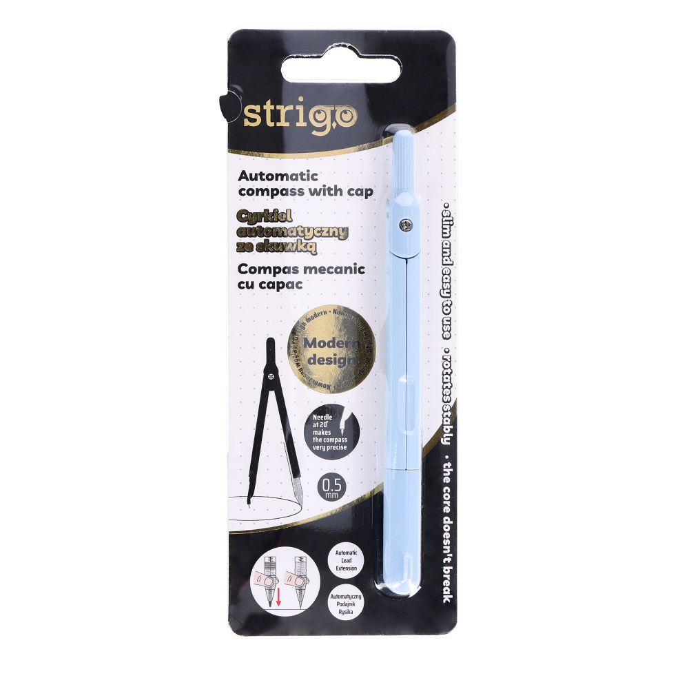 Compas Metalic Strigo 0.5mm cu Capac - Precizie