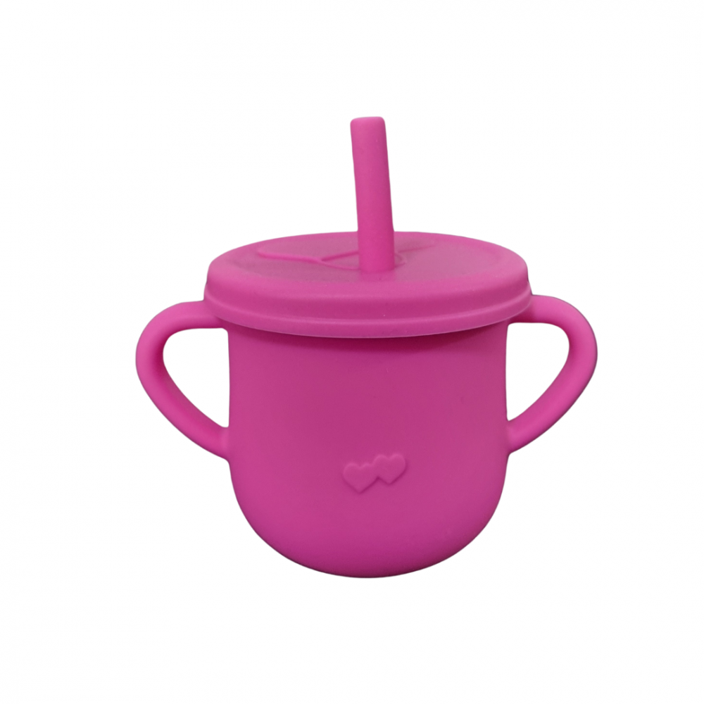 Cana Silicon Oaki cu Pai si Manere, 200ml, Fucsia - imagine 2