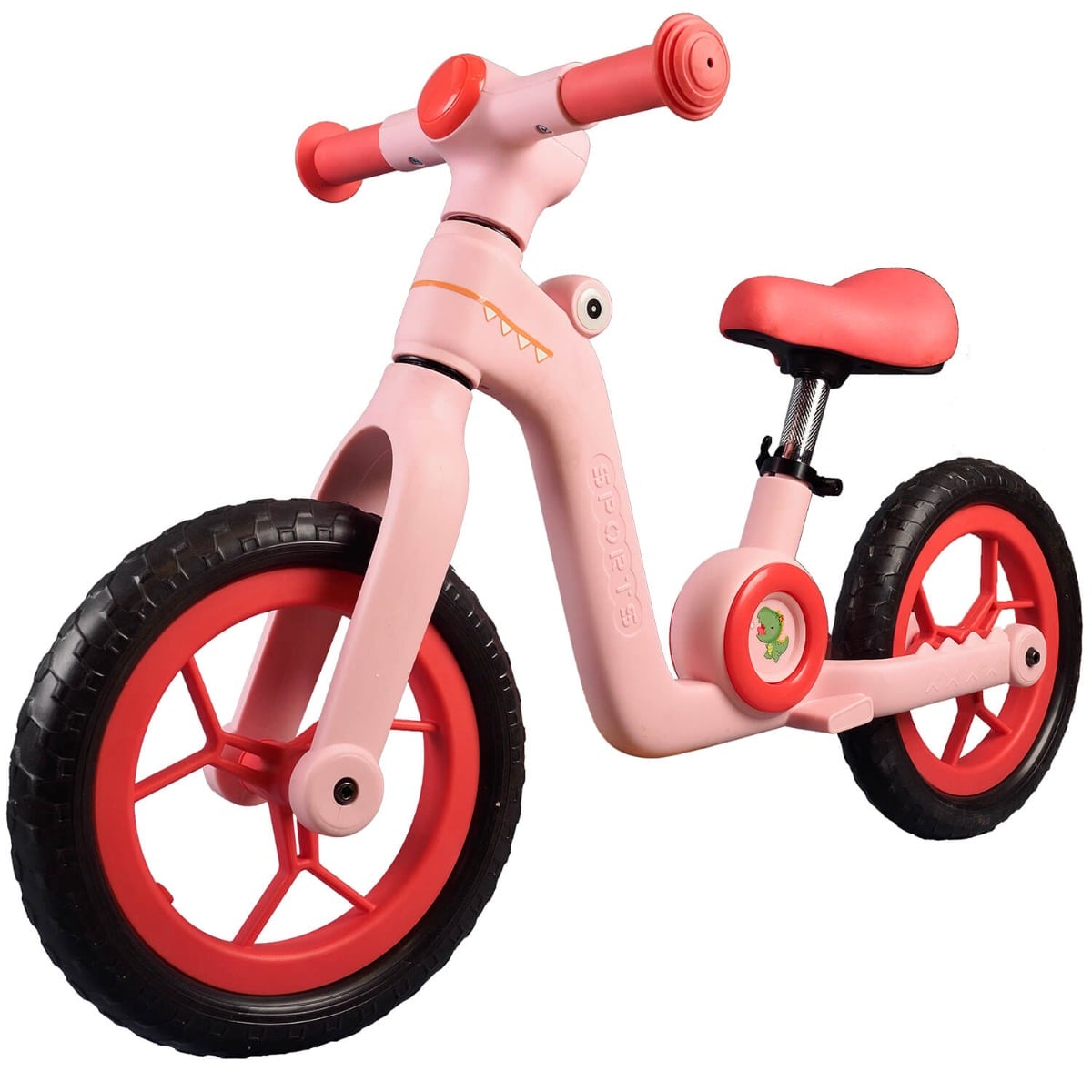 Action One Little Dino Roz, Bicicleta Fără Pedale, 12 inch