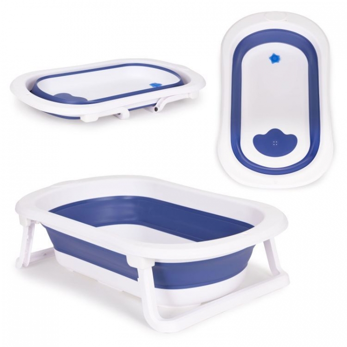 Cadita de baie Ecotoys HA-B27 Albastru, Pliabila - imagine 6