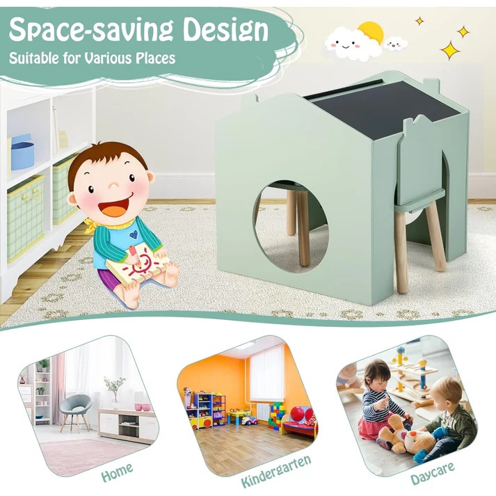 Set Masa Activitati Copii cu 2 Scaune Ginger Home - imagine 2