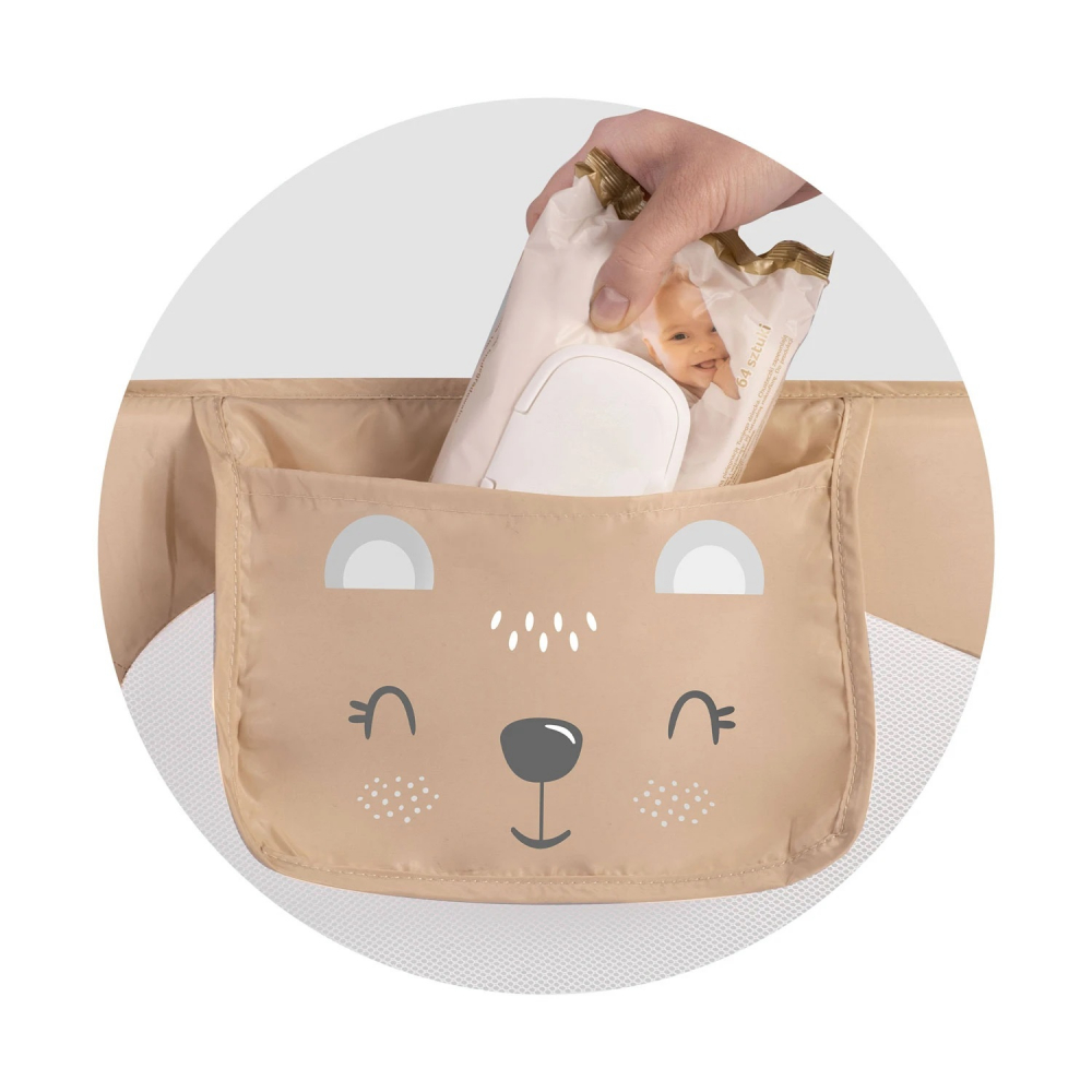 Bariera protectie pat Nukido Bej, 150 cm - imagine 7