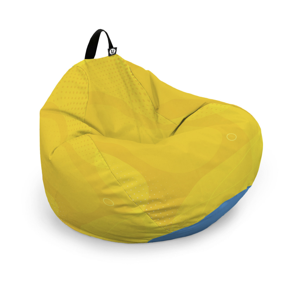 Husa Puf Bean Bag XL Abstract Galben | Updeco - imagine 6