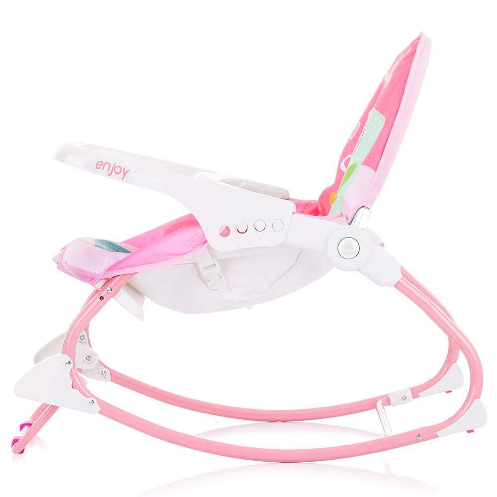 Scaunel balansoar Chipolino Enjoy Pink, pentru joacă și somn