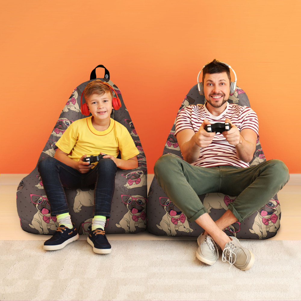 Fotoliu Puf XL Chill Updeco Cu Design Pugs - imagine 4