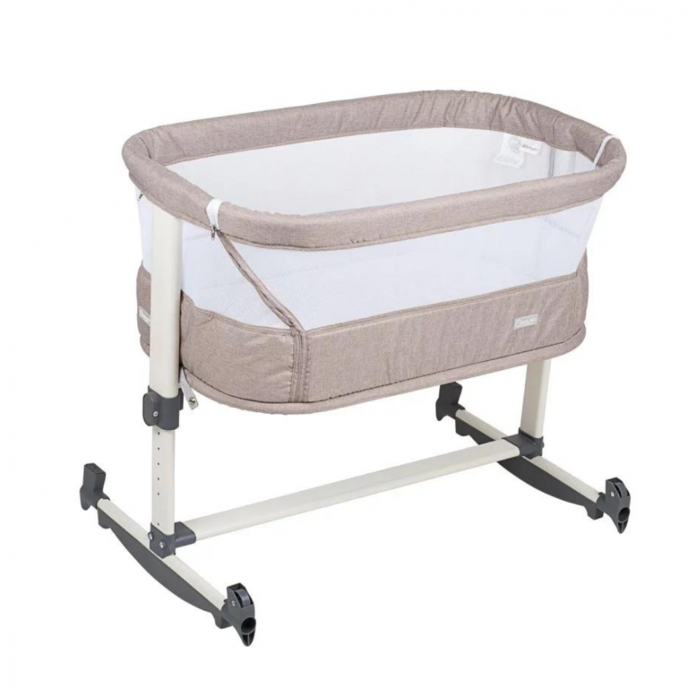 Patut Co-Sleeper BabyGo Vivaldi Beige cu Lenganare - imagine 7