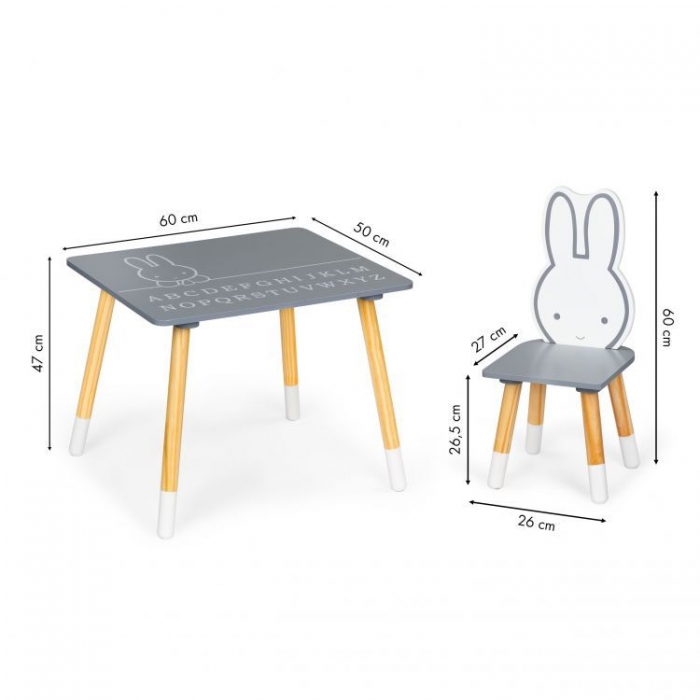 Set Masa si 2 Scaune Iepuras Ecotoys - imagine 6