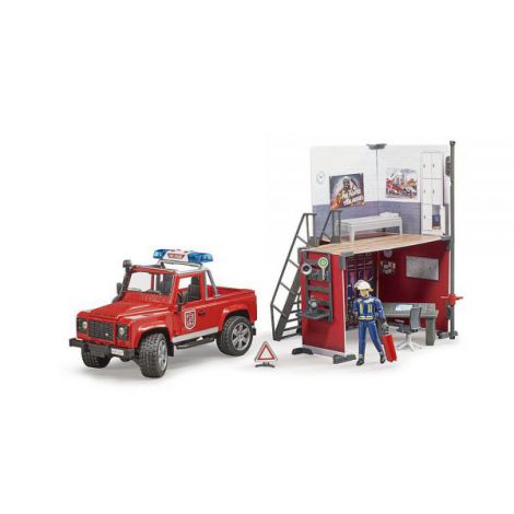 BRUDER Statie Pompieri cu Land Rover Defender - imagine 5
