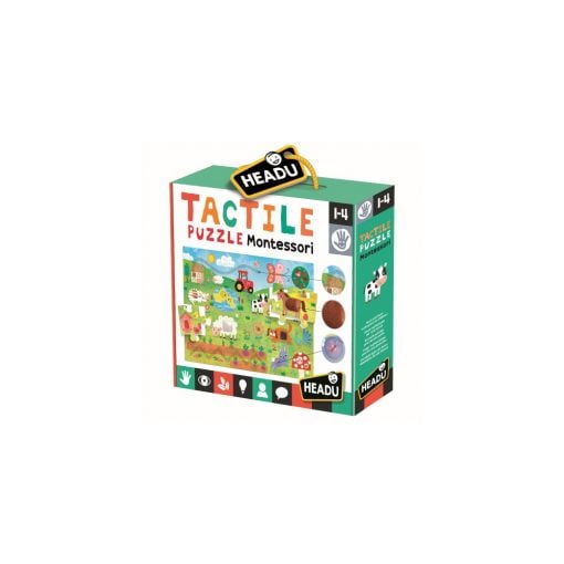 Puzzle Tactil Montessori Headu - Dezvoltare Senzorială