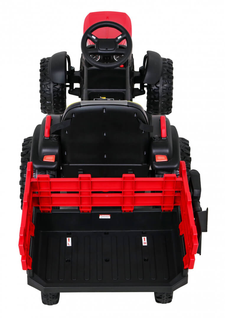 Tractor Electric Copii Titanium Roșu cu Remorcă - imagine 5