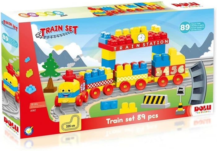 Set constructii trenulet Dolu 89 piese educative