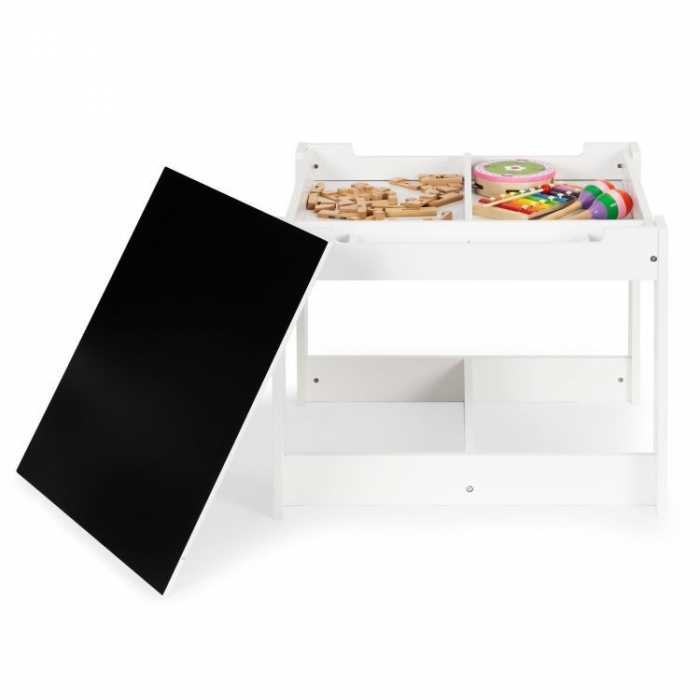 Set masă 2 scaune Ecotoys lemn și tablă de scris - imagine 2