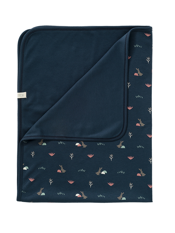 Paturica Bumbac Organic Rabbit Mood Indigo | Fresk