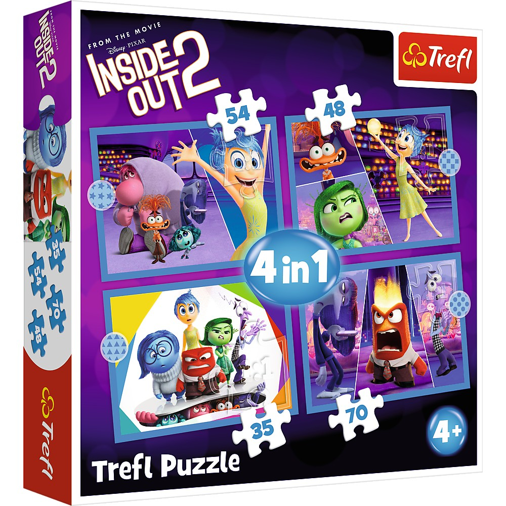 Puzzle Trefl 4in1 Disney Inside Out 2