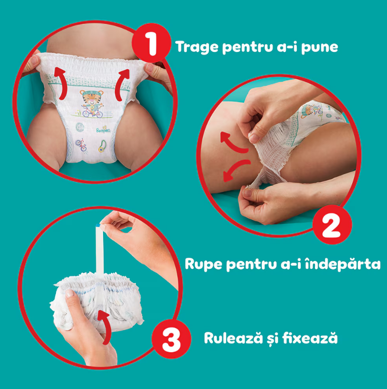 Pampers Pants 4 Mega Box: 0% Scurgeri, 9-15 kg - imagine 3