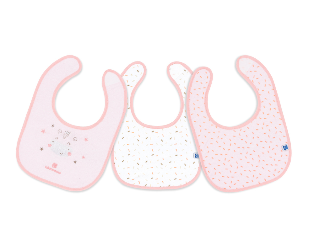 Set 3 Bavete KikkaBoo Terry cu Velcro | Pink - imagine 5