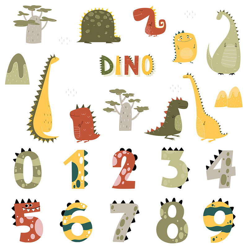 Sipo Sticker Dino Numere 63x63cm Educativ