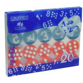 Stampile cu numere Miniland, set educativ 20 piese