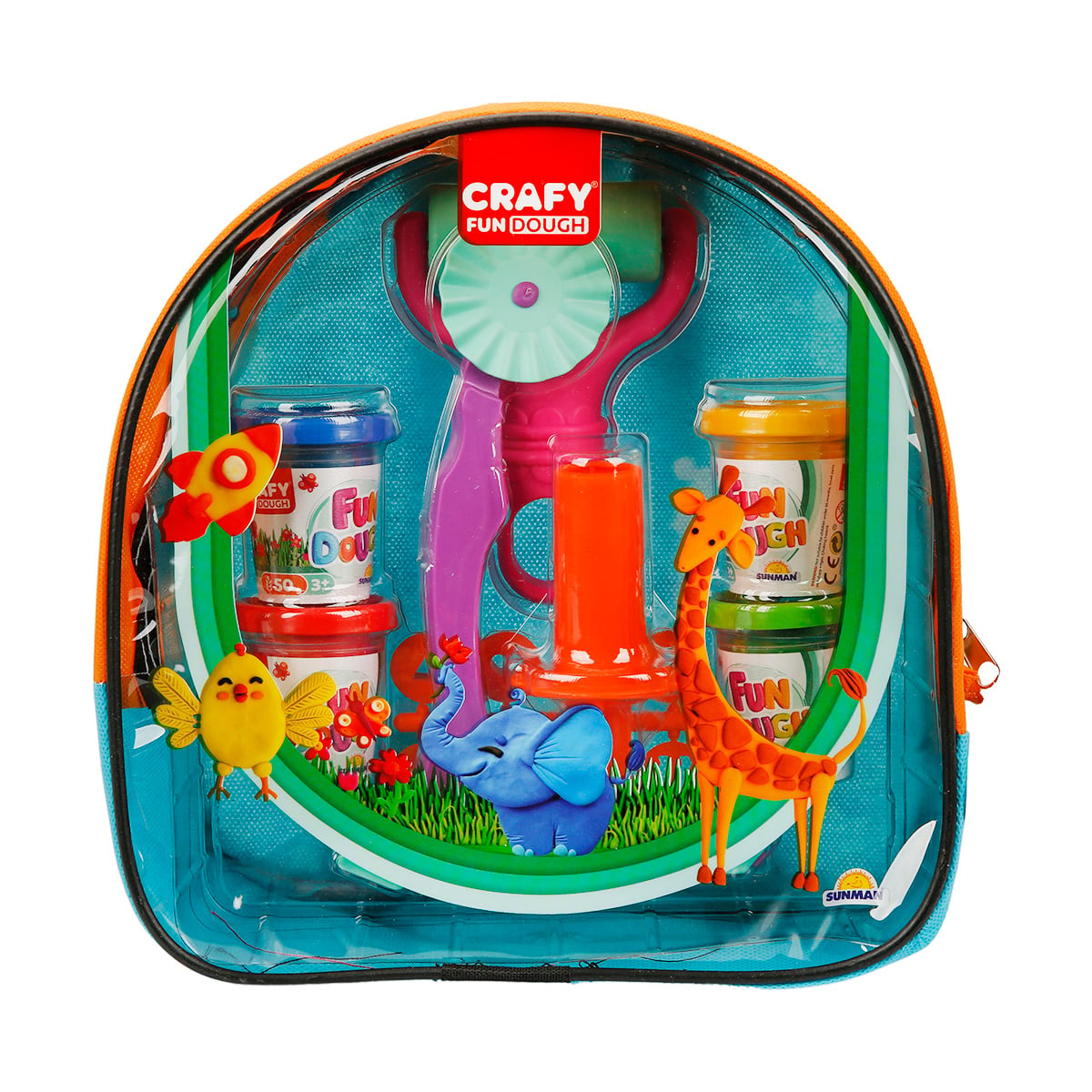 Set Crafy Plastilina cu Rucsac Portocaliu-Bleu
