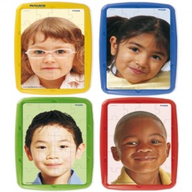 Set 4 Puzzle Copiii Lumii Miniland - Educațional