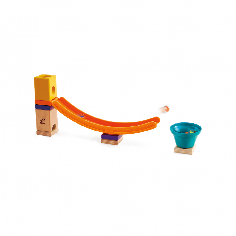 Set Quadrilla Hape, Rampa cu Bile Lemn, 17 Piese