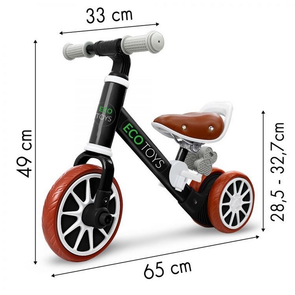 Bicicleta Ecotoys LC-V1307 Negru cu Pedale Detasabile - imagine 3