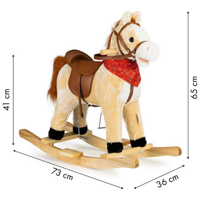 Calut Balansoar Ecotoys cu Sunete si Miscare, Bej - imagine 3
