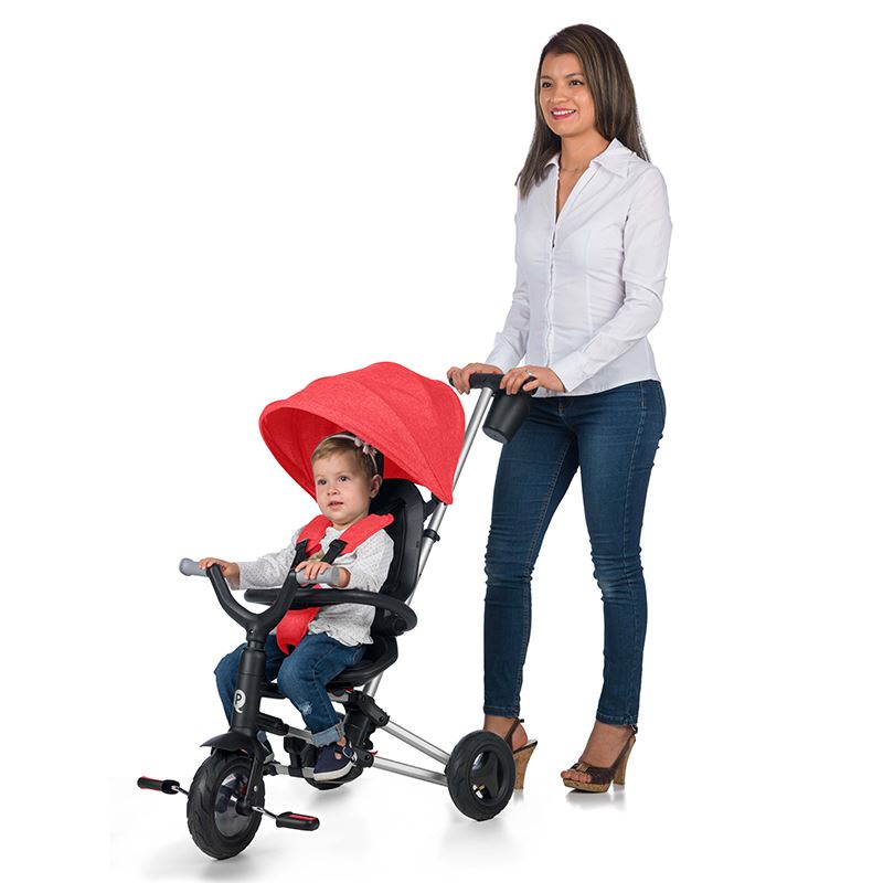 Tricicleta Qplay Nova Rosu Ultrapliabila, Aluminiu