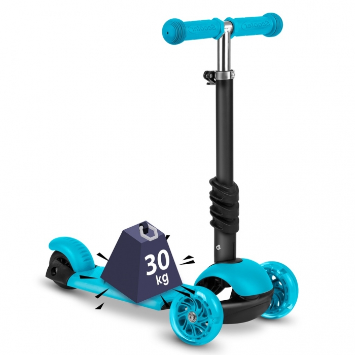 Trotineta 3 in 1 Ricokids Buggy Albastru cu Scaunel și LED - imagine 4