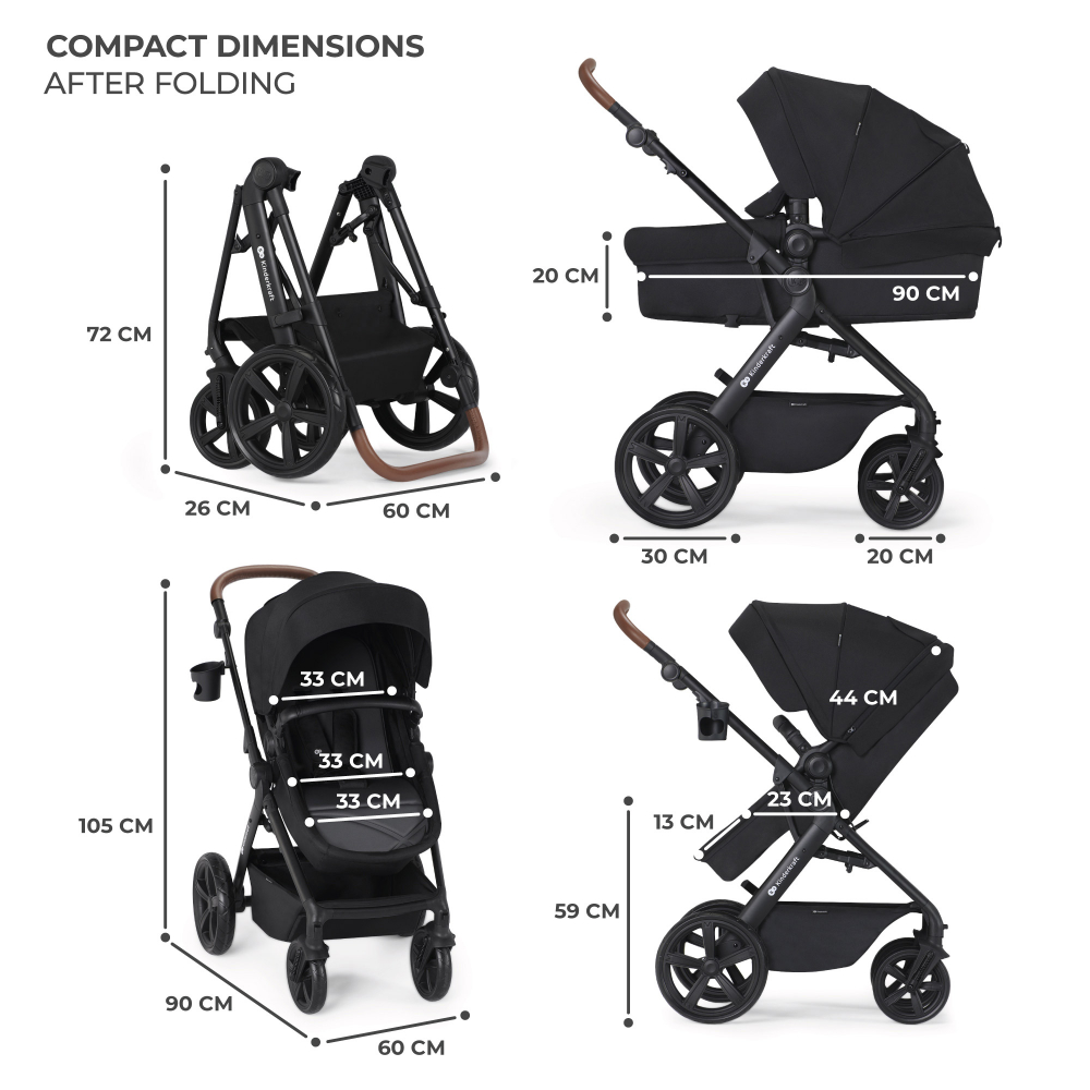 Carucior 3 in 1 Kinderkraft A-Tour Black