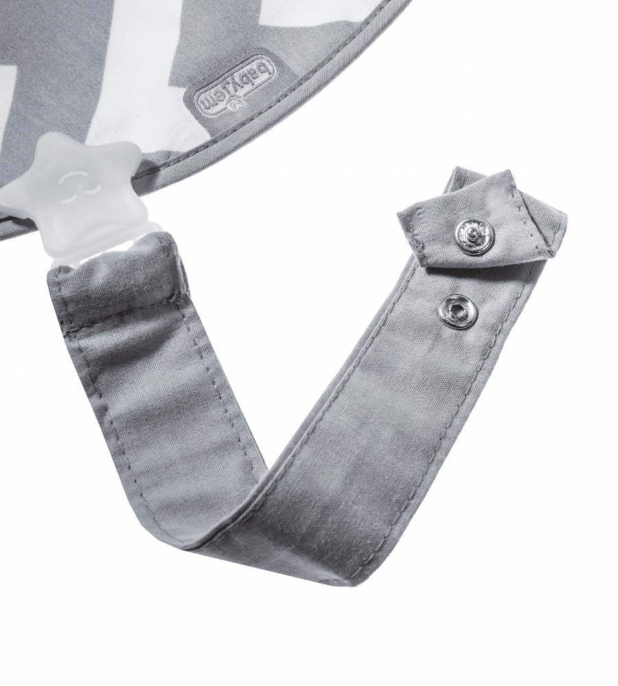 Baveta cu Suport Suzetă Babyjem Little Waves Grey