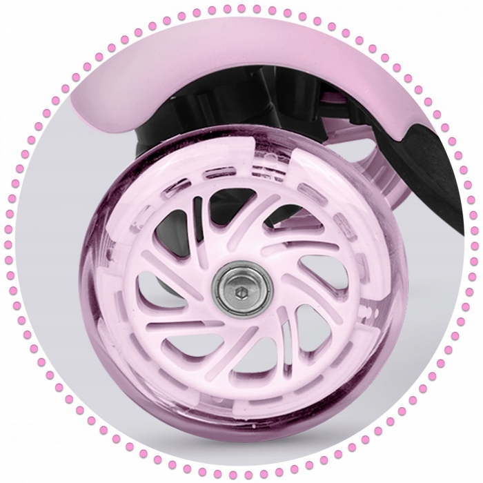 Trotineta Ricokids Cubi 3in1 Roz, LED, Scaunel - imagine 6