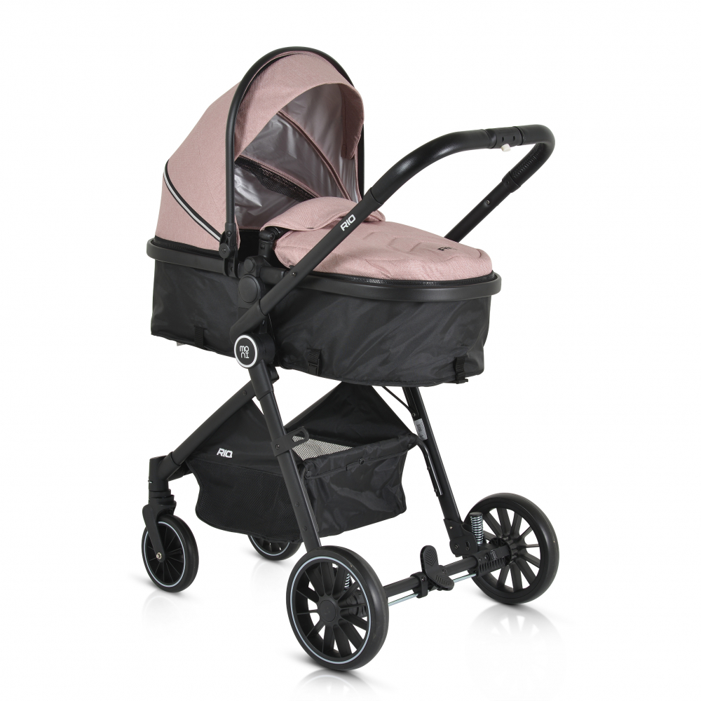 Carucior Moni Rio 2in1 Aluminiu, Roz - imagine 5