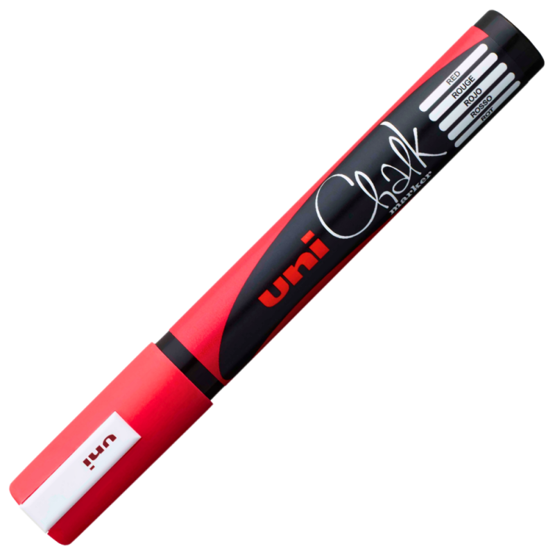 Marker Cretă Lichidă Uni Chalk, Roșu Fosforescent, 1.8-2.5mm
