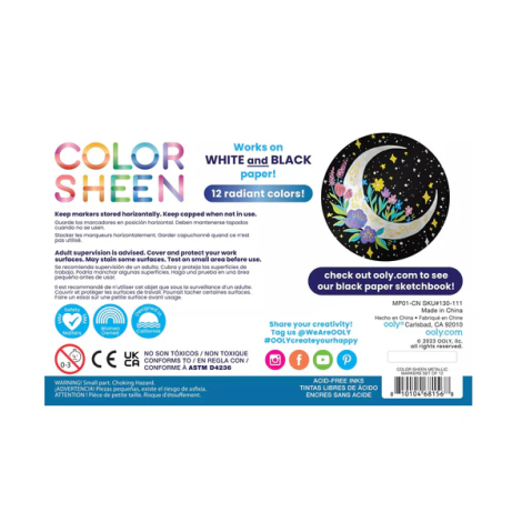 Carioci Metalice Ooly Color Sheen, 12 Culori - imagine 2