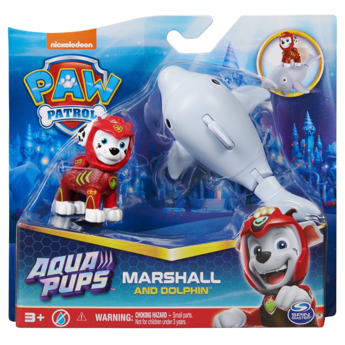Paw Patrol Aqua Pups: Figurina Marshall și Delfin