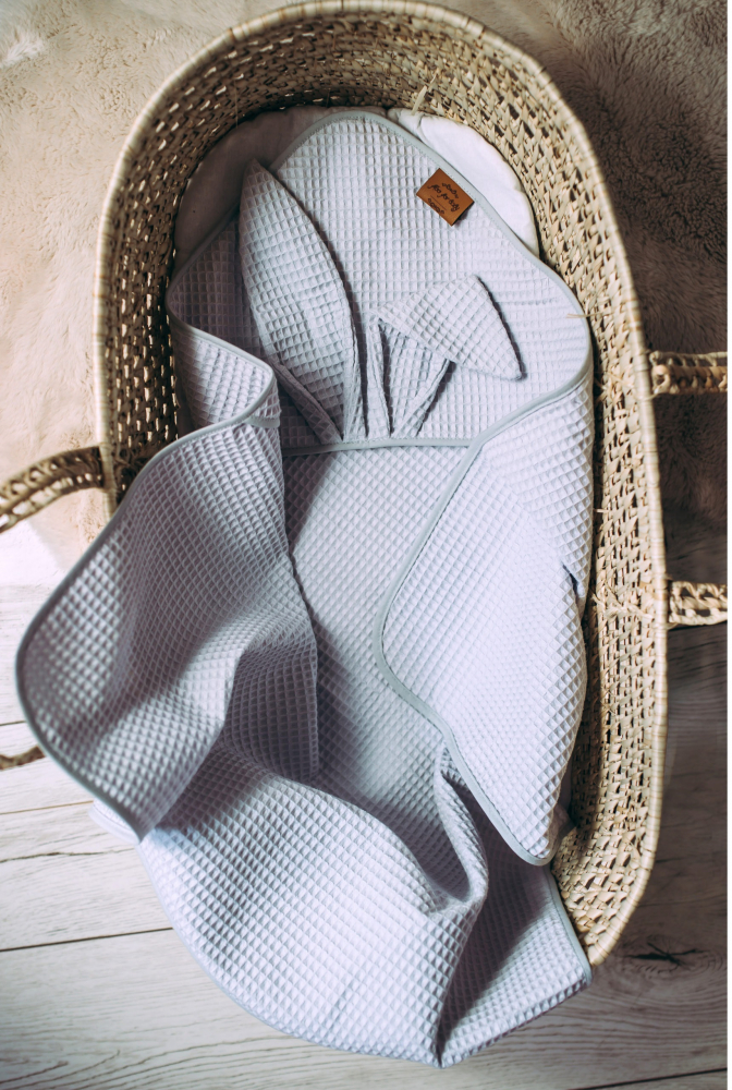 Prosop Baie Waffle Iepuras Gri | Floo for Baby - imagine 6
