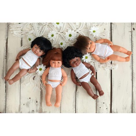 Păpușă Fetiță Africană 38 cm - Miniland - imagine 5