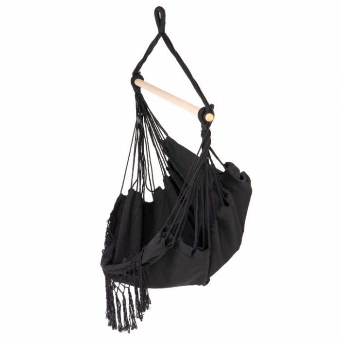 Leagan suspendat Modernhome negru cu 2 perne - imagine 2