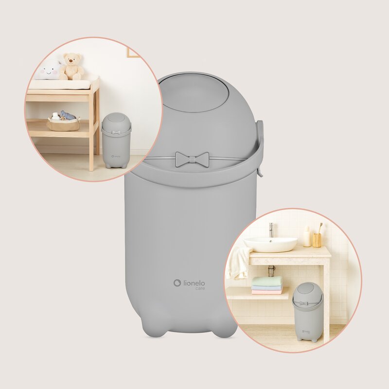 Coș scutece Lionelo Gri, sistem anti-miros, 10L - imagine 6