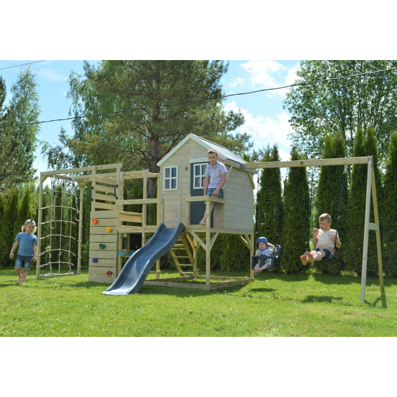 Casuta Gradina Wendi Lodge cu Tobogan si Leagan - imagine 3